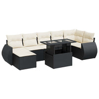 Thumbnail for 8-tlg. Garten-Sofagarnitur mit Kissen Schwarz Poly Rattan