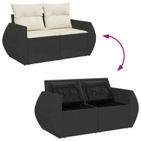 Thumbnail for 8-tlg. Garten-Sofagarnitur mit Kissen Schwarz Poly Rattan
