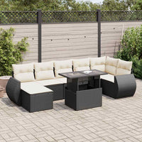 Thumbnail for 8-tlg. Garten-Sofagarnitur mit Kissen Schwarz Poly Rattan