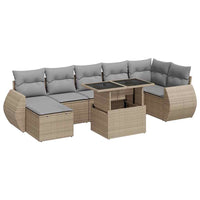 Thumbnail for 8-tlg. Garten-Sofagarnitur mit Kissen Beige Poly Rattan
