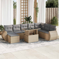 Thumbnail for 9-tlg. Garten-Sofagarnitur mit Kissen Beige Poly Rattan