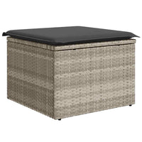 Thumbnail for 9-tlg. Garten-Sofagarnitur mit Kissen Hellgrau Poly Rattan
