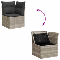 Thumbnail for 9-tlg. Garten-Sofagarnitur mit Kissen Hellgrau Poly Rattan