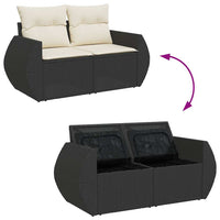 Thumbnail for 11-tlg. Garten-Sofagarnitur mit Kissen Schwarz Poly Rattan
