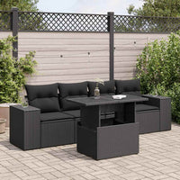 Thumbnail for 5-tlg. Garten-Sofagarnitur mit Kissen Schwarz Poly Rattan