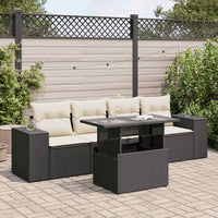 Thumbnail for 5-tlg. Garten-Sofagarnitur mit Kissen Schwarz Poly Rattan