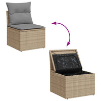 Thumbnail for 5-tlg. Garten-Sofagarnitur mit Kissen Beige Poly Rattan