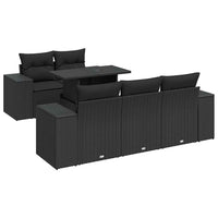 Thumbnail for 6-tlg. Garten-Sofagarnitur mit Kissen Schwarz Poly Rattan