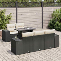 Thumbnail for 6-tlg. Garten-Sofagarnitur mit Kissen Schwarz Poly Rattan