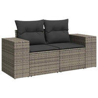 Thumbnail for 6-tlg. Garten-Sofagarnitur mit Kissen Grau Poly Rattan