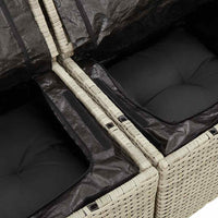 Thumbnail for 6-tlg. Garten-Sofagarnitur mit Kissen Hellgrau Poly Rattan
