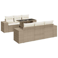 Thumbnail for 7-tlg. Garten-Sofagarnitur mit Kissen Beige Poly Rattan