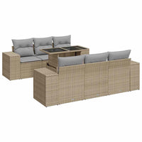 Thumbnail for 7-tlg. Garten-Sofagarnitur mit Kissen Beige Poly Rattan
