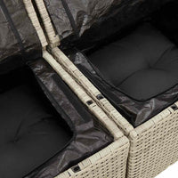 Thumbnail for 7-tlg. Garten-Sofagarnitur mit Kissen Hellgrau Poly Rattan