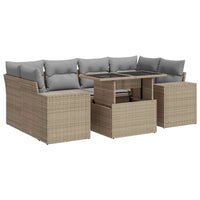 Thumbnail for 7-tlg. Garten-Sofagarnitur mit Kissen Beige Poly Rattan