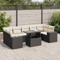 Thumbnail for 8-tlg. Garten-Sofagarnitur mit Kissen Schwarz Poly Rattan