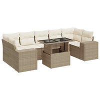 Thumbnail for 8-tlg. Garten-Sofagarnitur mit Kissen Beige Poly Rattan