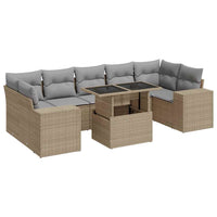 Thumbnail for 8-tlg. Garten-Sofagarnitur mit Kissen Beige Poly Rattan