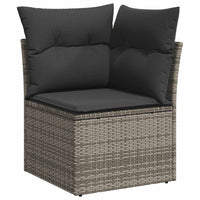 Thumbnail for 8-tlg. Garten-Sofagarnitur mit Kissen Grau Poly Rattan