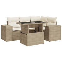 Thumbnail for 5-tlg. Garten-Sofagarnitur mit Kissen Beige Poly Rattan