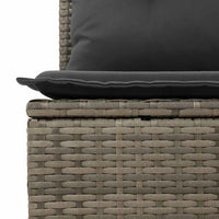 Thumbnail for 5-tlg. Garten-Sofagarnitur mit Kissen Grau Poly Rattan