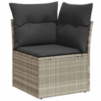 Thumbnail for 5-tlg. Garten-Sofagarnitur mit Kissen Hellgrau Poly Rattan