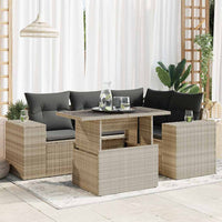 Thumbnail for 5-tlg. Garten-Sofagarnitur mit Kissen Hellgrau Poly Rattan