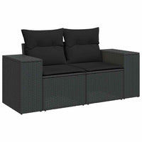 Thumbnail for 6-tlg. Garten-Sofagarnitur mit Kissen Schwarz Poly Rattan