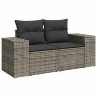 Thumbnail for 6-tlg. Garten-Sofagarnitur mit Kissen Grau Poly Rattan