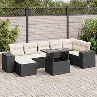 Thumbnail for 8-tlg. Garten-Sofagarnitur mit Kissen Schwarz Poly Rattan