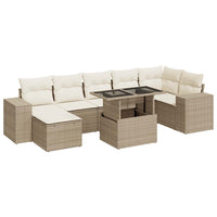 Thumbnail for 8-tlg. Garten-Sofagarnitur mit Kissen Beige Poly Rattan