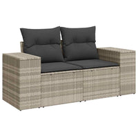 Thumbnail for 8-tlg. Garten-Sofagarnitur mit Kissen Hellgrau Poly Rattan