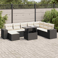 Thumbnail for 9-tlg. Garten-Sofagarnitur mit Kissen Schwarz Poly Rattan