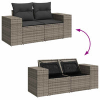 Thumbnail for 9-tlg. Garten-Sofagarnitur mit Kissen Grau Poly Rattan