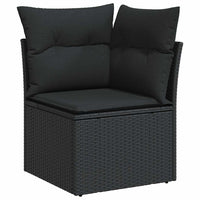 Thumbnail for 10-tlg. Garten-Sofagarnitur mit Kissen Schwarz Poly Rattan