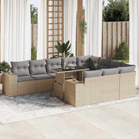 Thumbnail for 11-tlg. Garten-Sofagarnitur mit Kissen Beige Poly Rattan