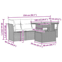 Thumbnail for 5-tlg. Garten-Sofagarnitur mit Kissen Schwarz Poly Rattan
