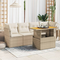 Thumbnail for 5-tlg. Garten-Sofagarnitur mit Kissen Beige Poly Rattan