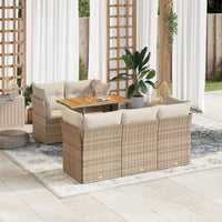 Thumbnail for 6-tlg. Garten-Sofagarnitur mit Kissen Beige Poly Rattan