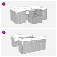 Thumbnail for 7-tlg. Garten-Sofagarnitur mit Kissen Beige Poly Rattan