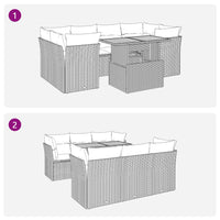 Thumbnail for 7-tlg. Garten-Sofagarnitur mit Kissen Beige Poly Rattan