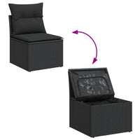Thumbnail for 8-tlg. Garten-Sofagarnitur mit Kissen Schwarz Poly Rattan