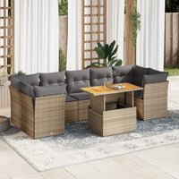 Thumbnail for 8-tlg. Garten-Sofagarnitur mit Kissen Beige Poly Rattan