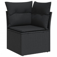 Thumbnail for 9-tlg. Garten-Sofagarnitur mit Kissen Schwarz Poly Rattan