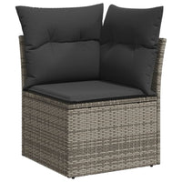 Thumbnail for 9-tlg. Garten-Sofagarnitur mit Kissen Grau Poly Rattan