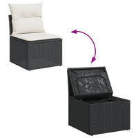 Thumbnail for 5-tlg. Garten-Sofagarnitur mit Kissen Schwarz Poly Rattan