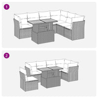 Thumbnail for 7-tlg. Garten-Sofagarnitur mit Kissen Beige Poly Rattan