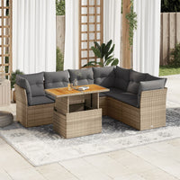 Thumbnail for 7-tlg. Garten-Sofagarnitur mit Kissen Beige Poly Rattan