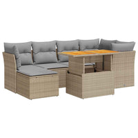 Thumbnail for 7-tlg. Garten-Sofagarnitur mit Kissen Beige Poly Rattan