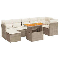 Thumbnail for 8-tlg. Garten-Sofagarnitur mit Kissen Beige Poly Rattan